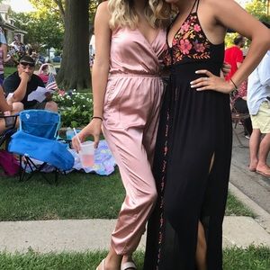 Akira satin pink jumpsuit